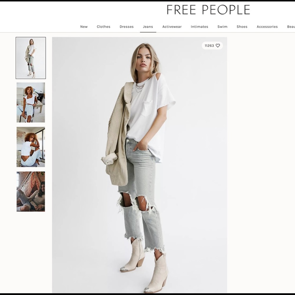 Free People Maggie Mid-Rise Straight-Leg Jeans